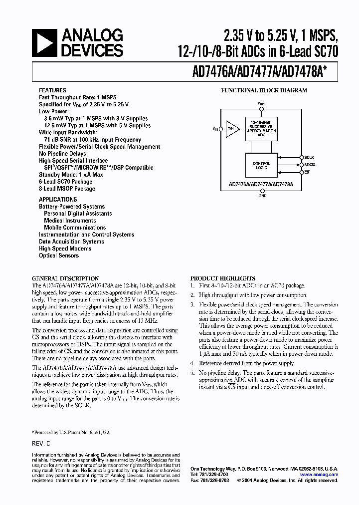 AD7476AAKS-500RL7_381907.PDF Datasheet