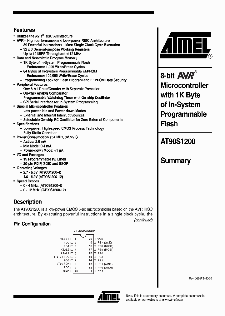 AT90S1200A-12PC_354102.PDF Datasheet