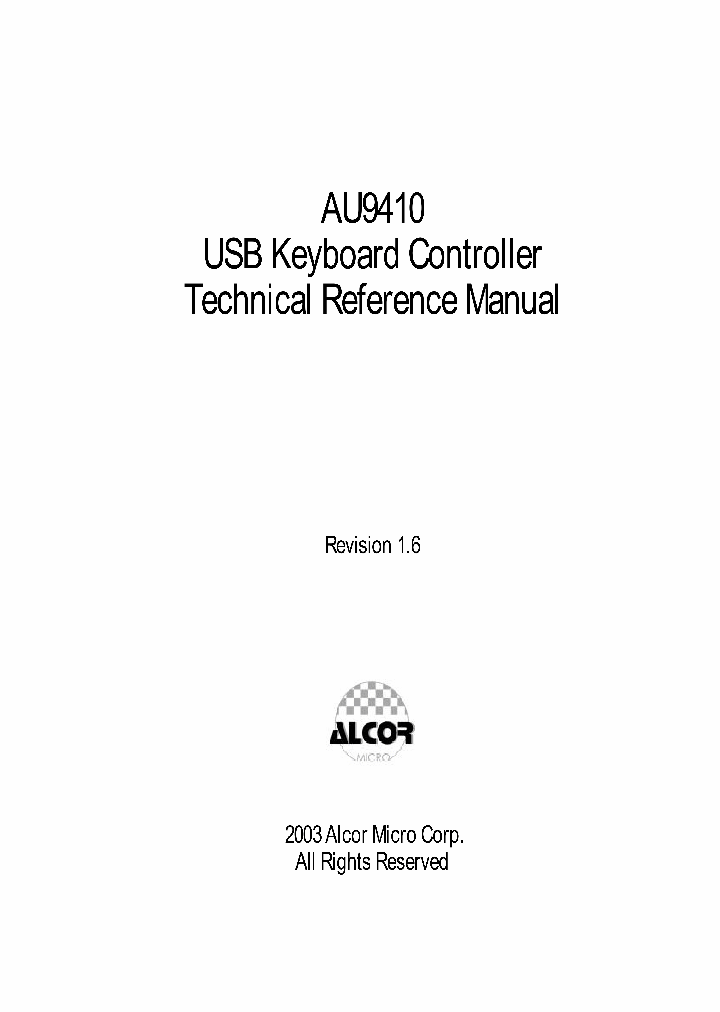 AU9410_319747.PDF Datasheet Download --- IC-ON-LINE