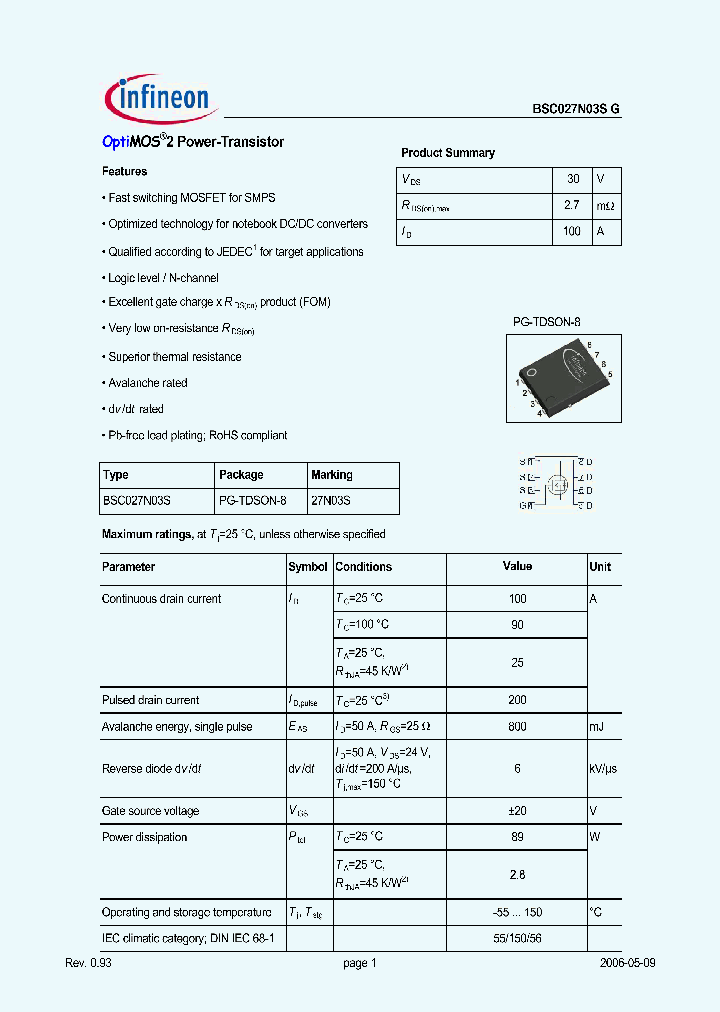 BSC027N03S_370302.PDF Datasheet