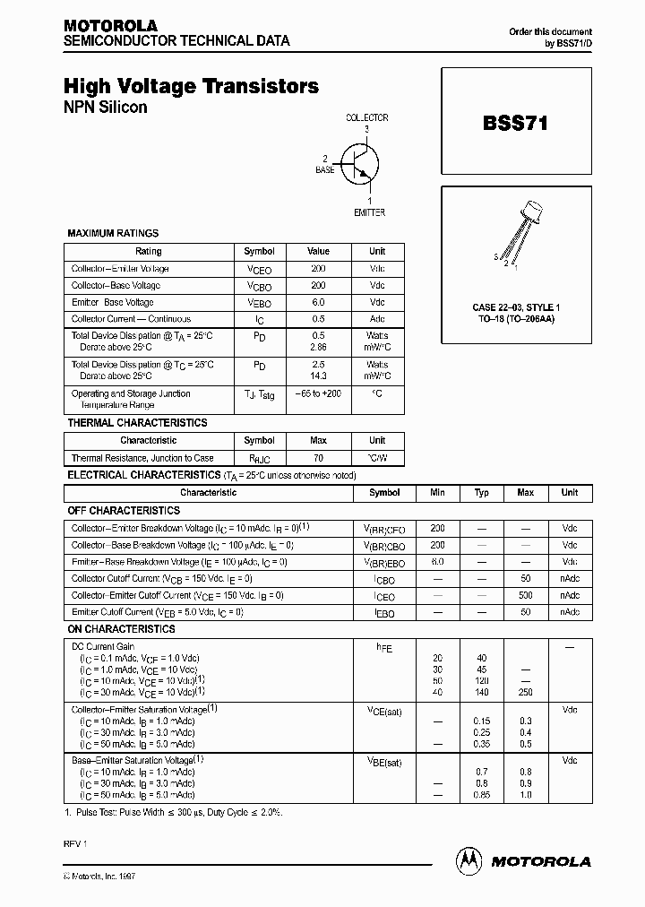 BSS71D_333962.PDF Datasheet