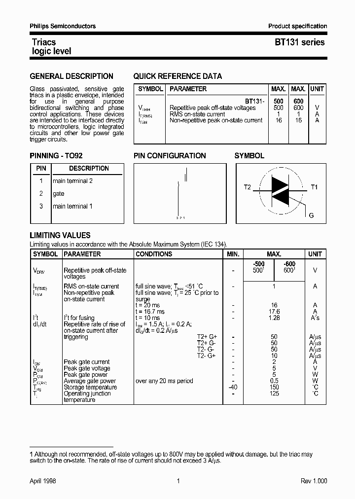 BT131-600_357973.PDF Datasheet Download --- IC-ON-LINE