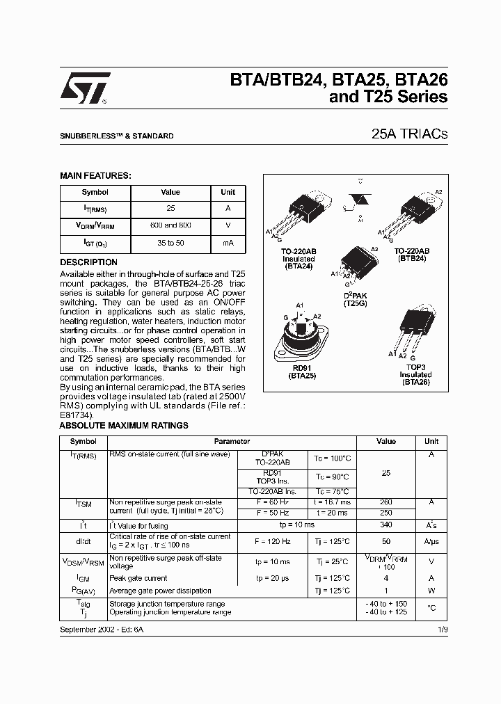 BTA25-600BW_196984.PDF Datasheet