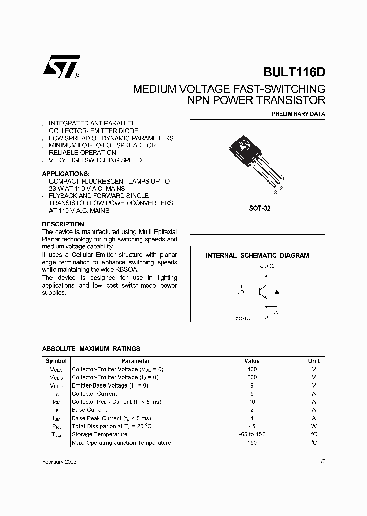 BULT116D_341593.PDF Datasheet