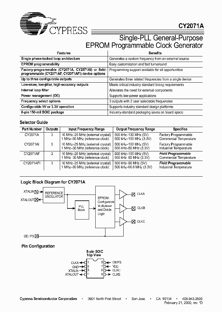 CY2071A_350229.PDF Datasheet