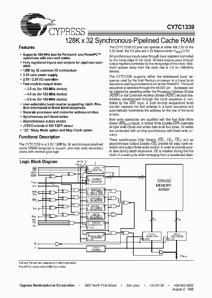 CY7C1339_184646.PDF Datasheet