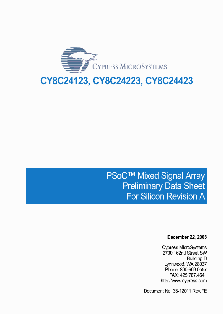 CY8C24223_195524.PDF Datasheet