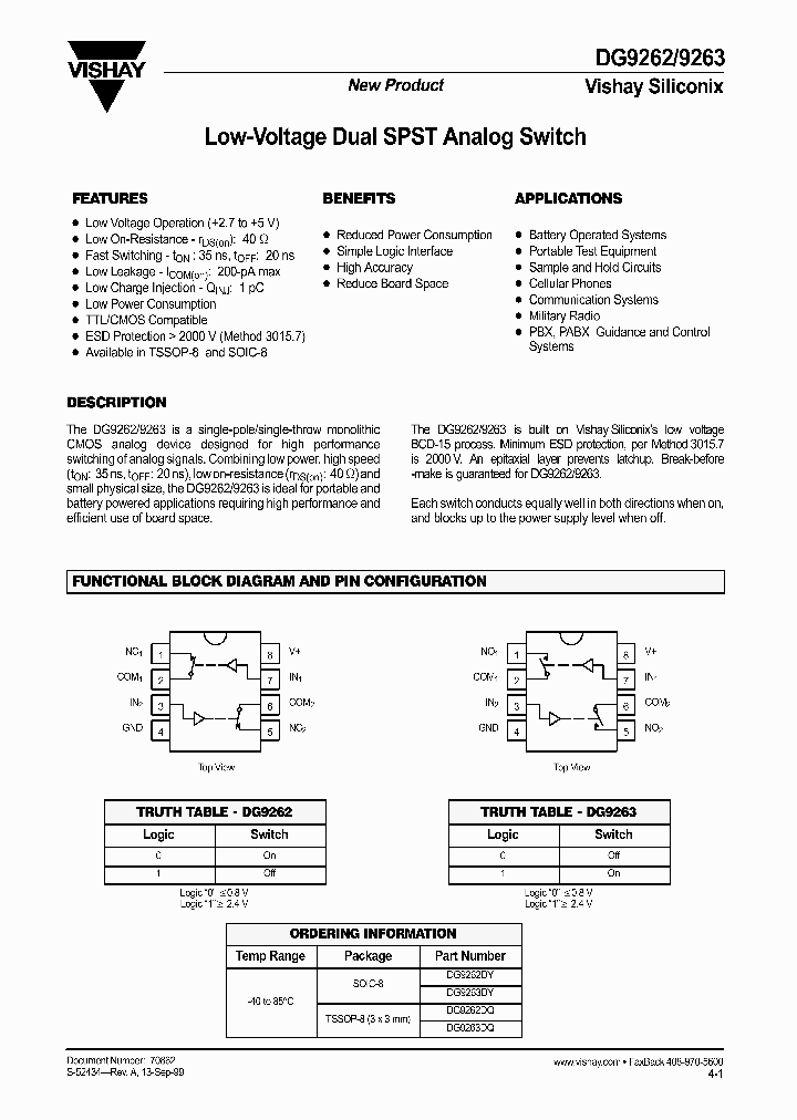 DG9262_335494.PDF Datasheet Download --- IC-ON-LINE