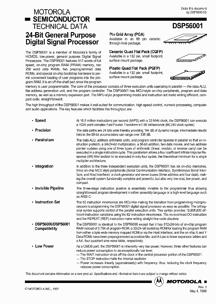 DSP56001_364792.PDF Datasheet