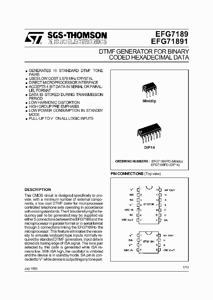 Efg71891 198019 pdf datasheet download ic on line