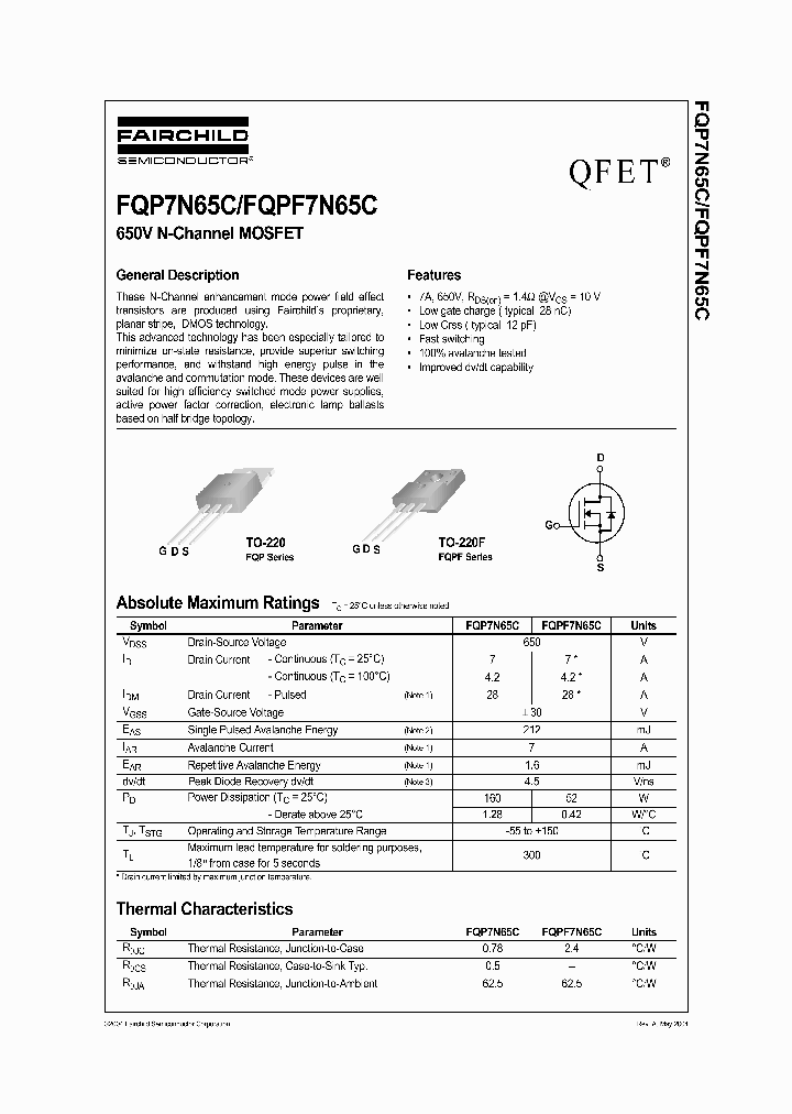 FQP7N65C_306561.PDF Datasheet