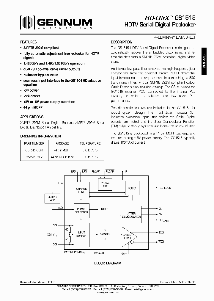 GS1515_364221.PDF Datasheet Download --- IC-ON-LINE
