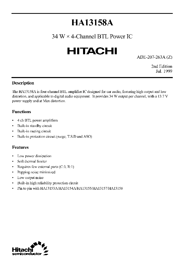 HA13158A_111134.PDF Datasheet Download --- IC-ON-LINE