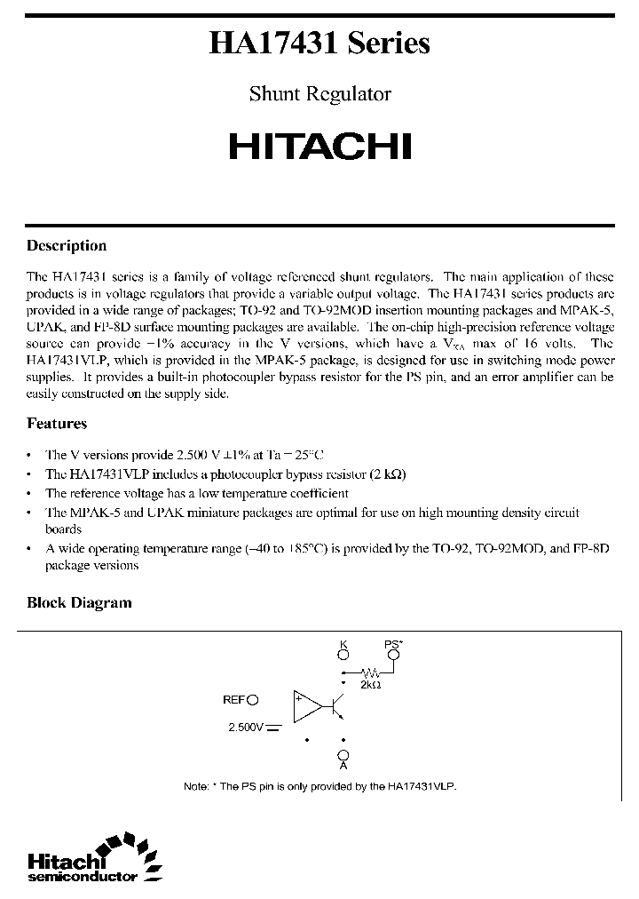 HA17431P_307082.PDF Datasheet Download --- IC-ON-LINE