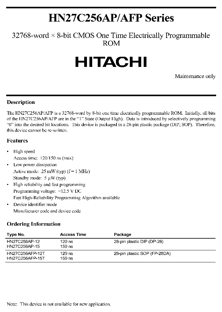 HN27C256APAFPSERIES_311002.PDF Datasheet