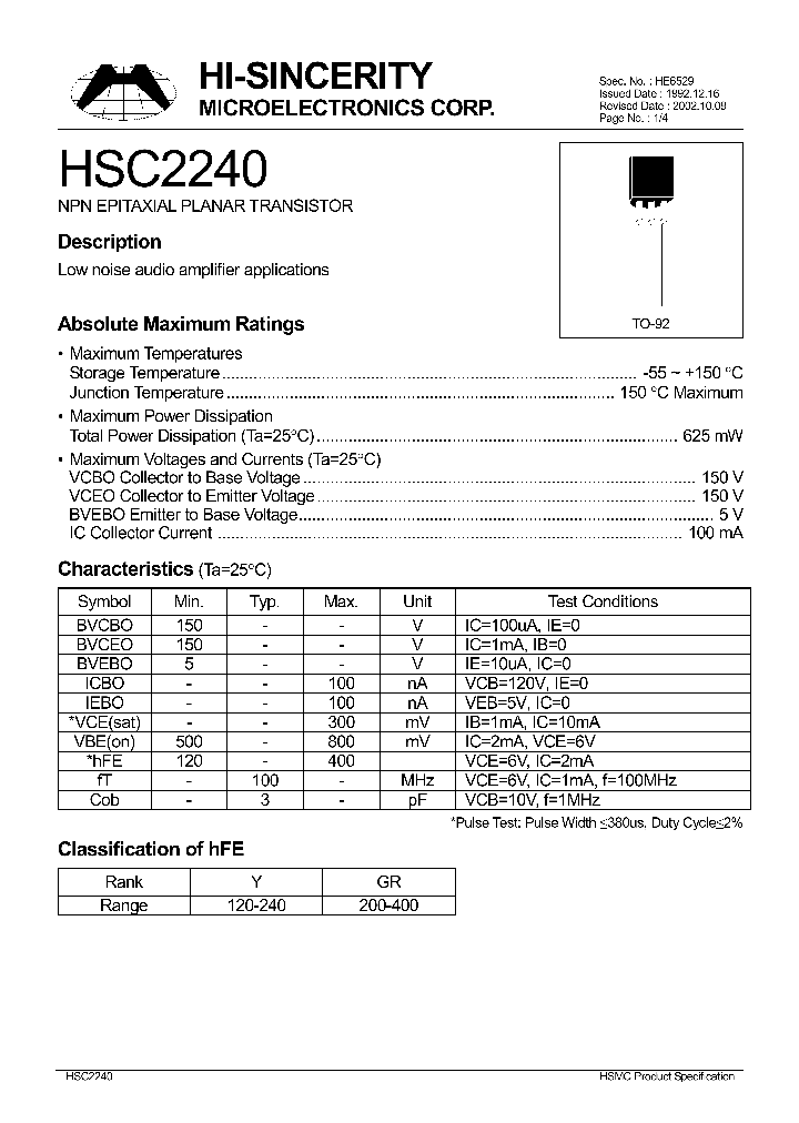 C550c Transistor Datasheet Pdfs