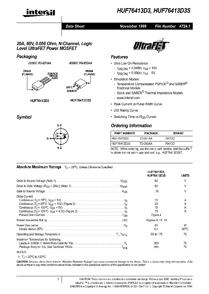 HUF76413D3S_355371.PDF Datasheet