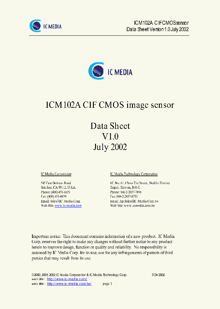 ICM102A_316445.PDF Datasheet