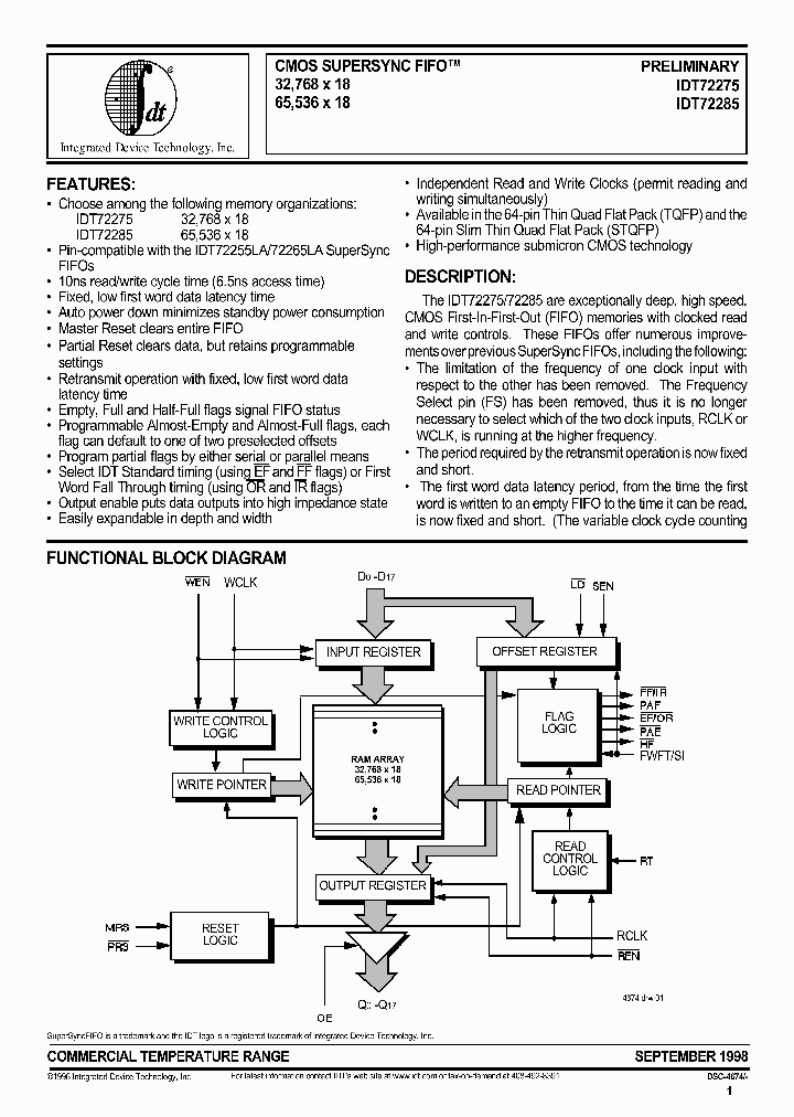 IDT72275L10PF_314225.PDF Datasheet