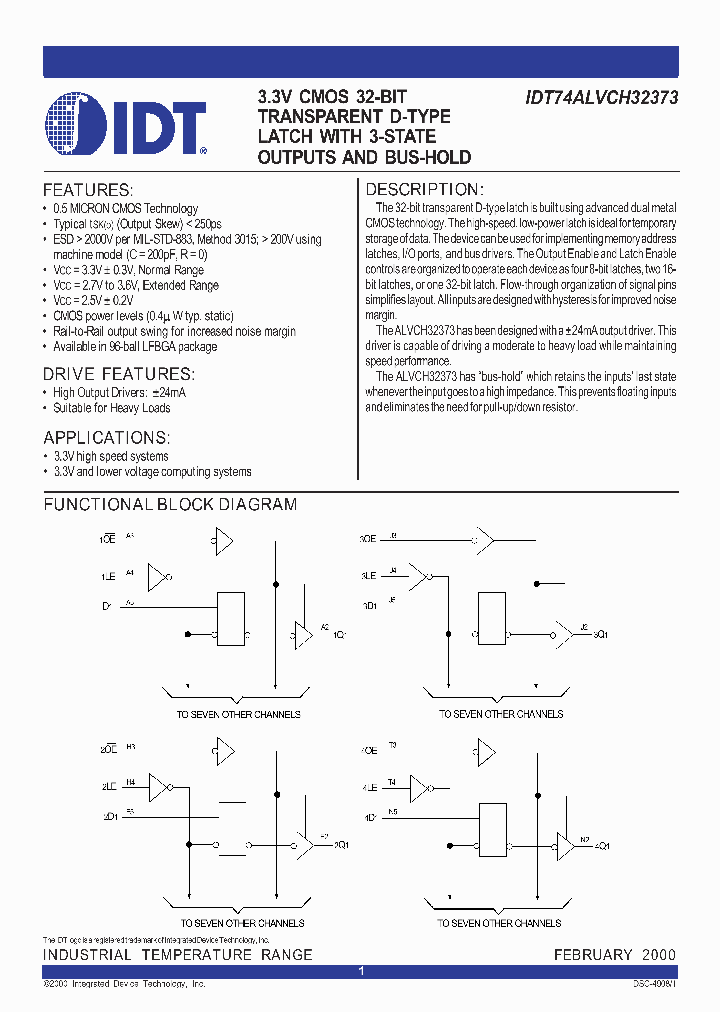 IDT74ALVCH32373_338572.PDF Datasheet