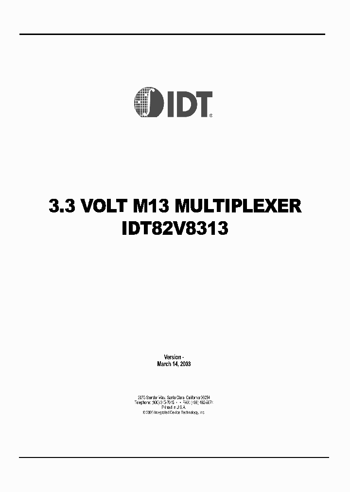 IDT82V8313_347521.PDF Datasheet