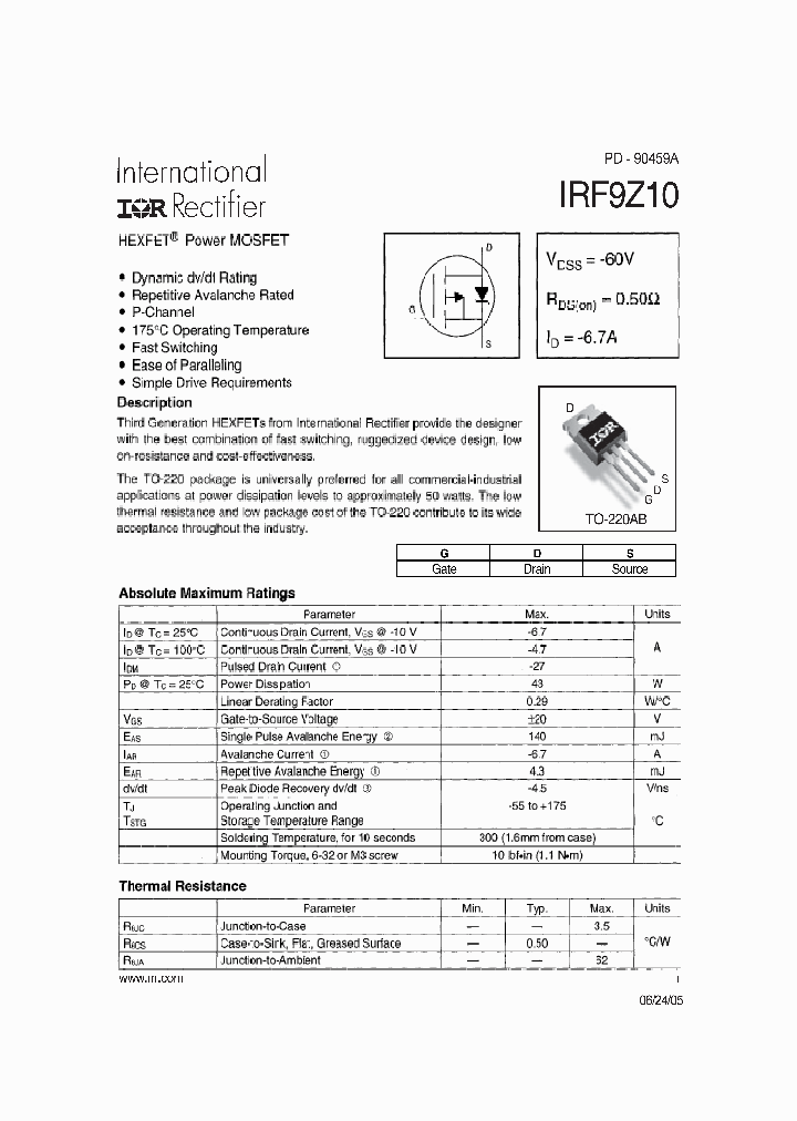 IRF9Z10_327816.PDF Datasheet