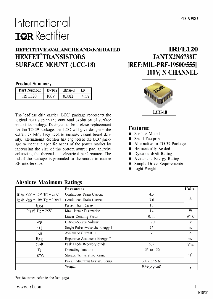 IRFE120_325508.PDF Datasheet