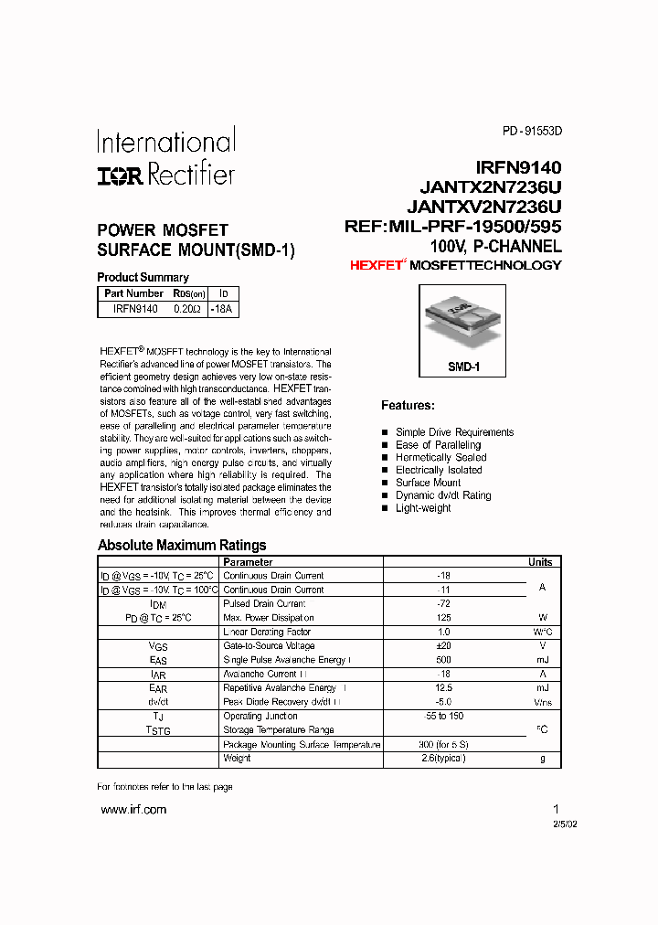 IRFN9140_319819.PDF Datasheet