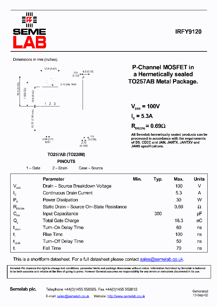 IRFY9120_318992.PDF Datasheet