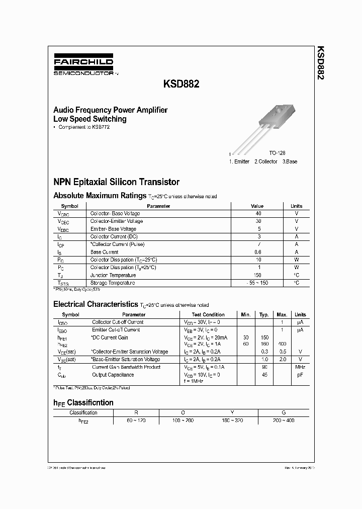 KSD882_342206.PDF Datasheet Download --- IC-ON-LINE