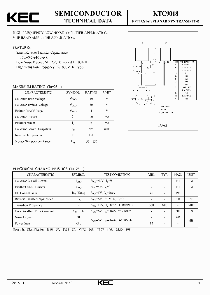 KTC9018_311592.PDF Datasheet