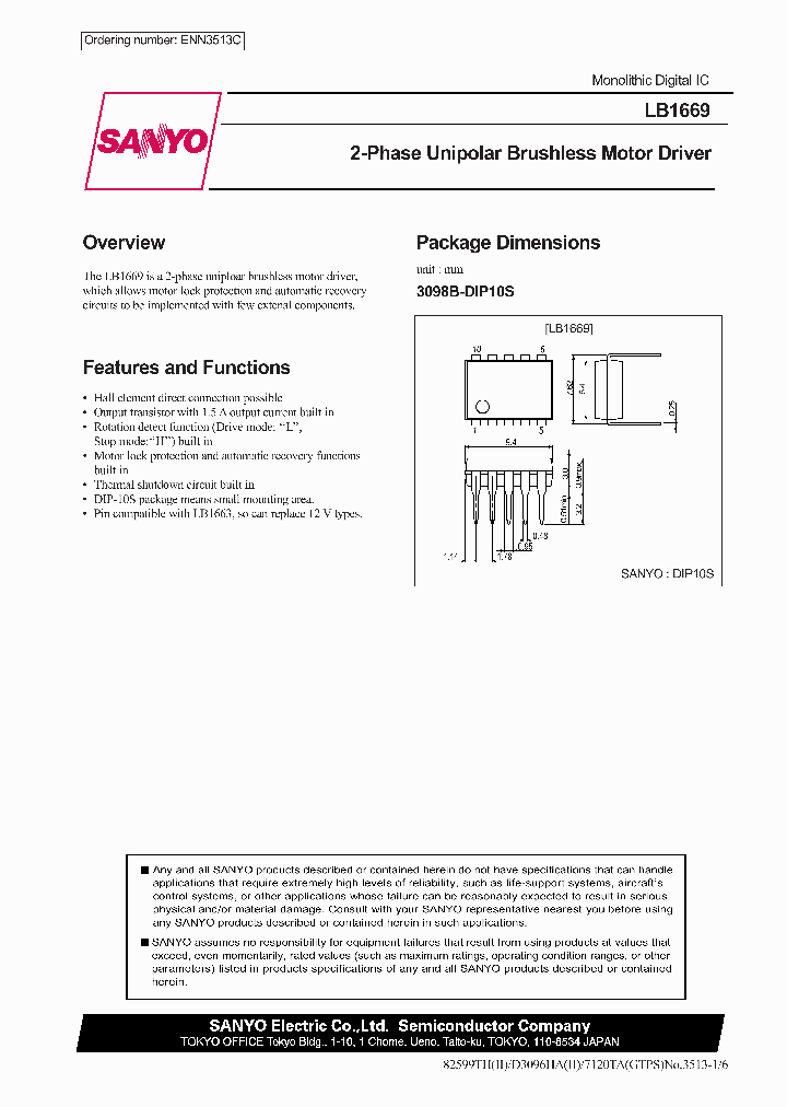 LB1669_316015.PDF Datasheet Download --- IC-ON-LINE