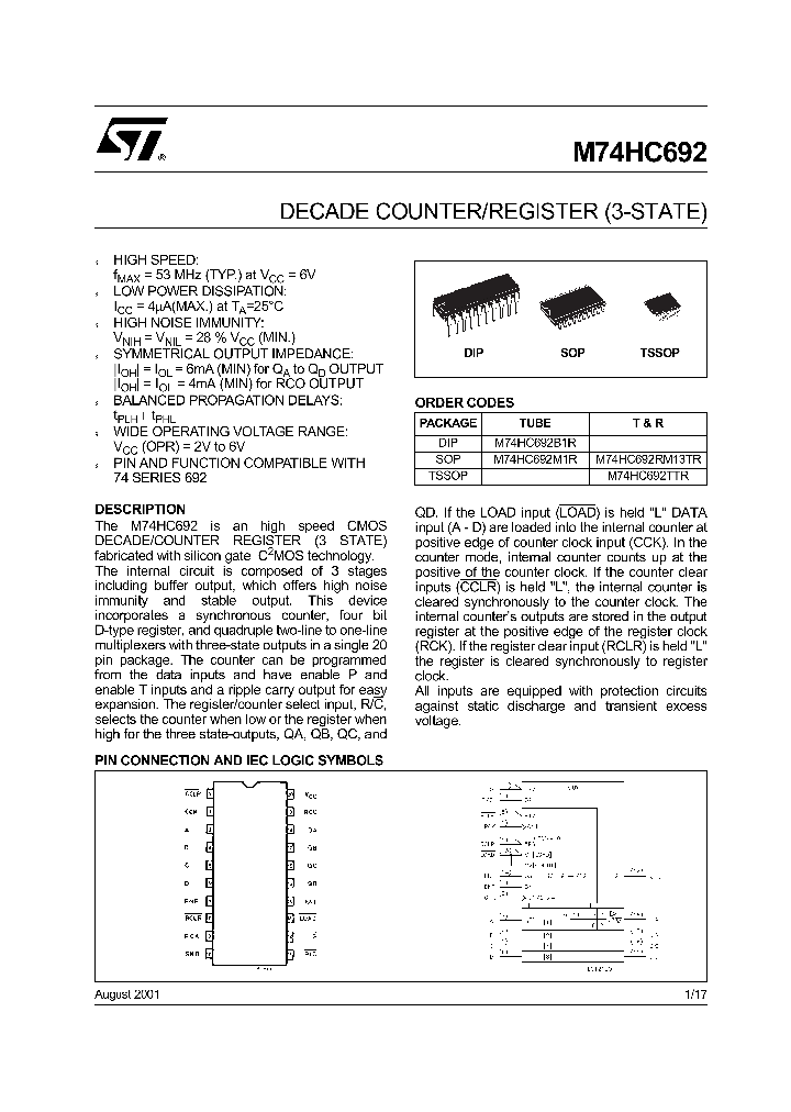 M74HC692_358797.PDF Datasheet