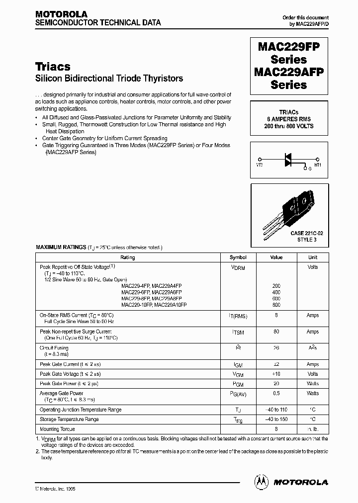MAC229A10FP_372221.PDF Datasheet