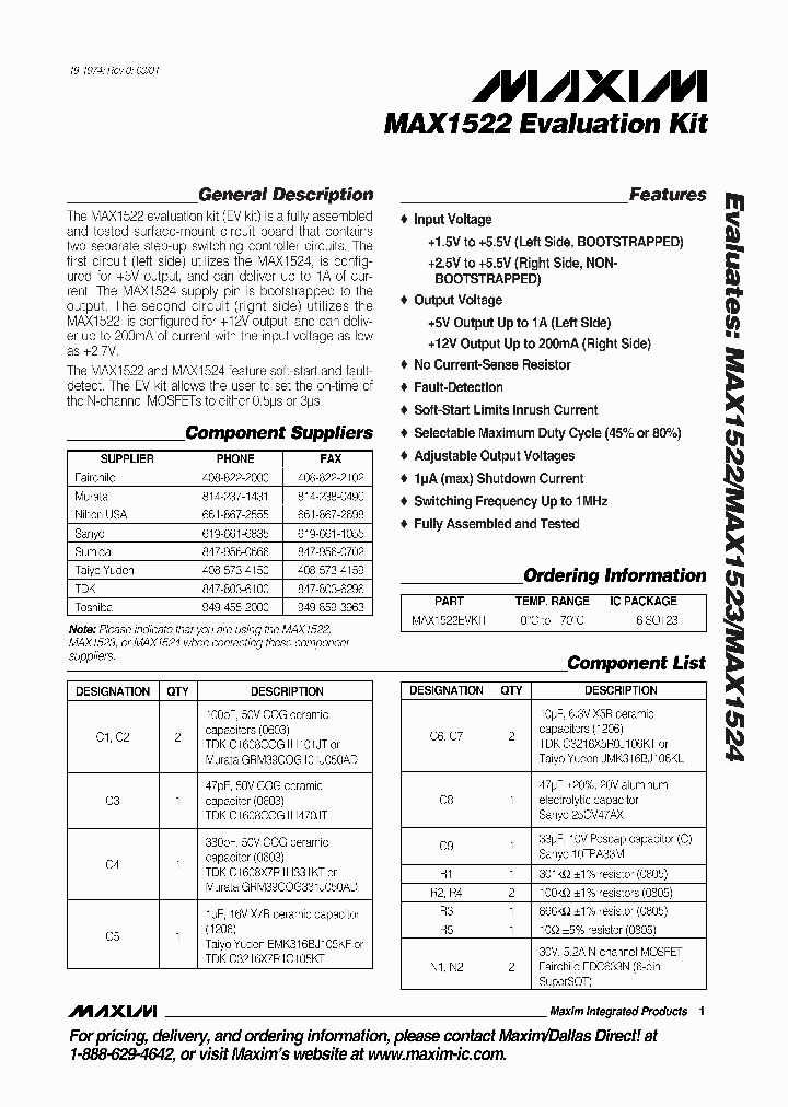 MAX1522EVKIT_356759.PDF Datasheet