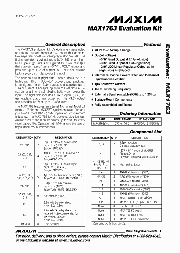 MAX1763EVKIT_364978.PDF Datasheet