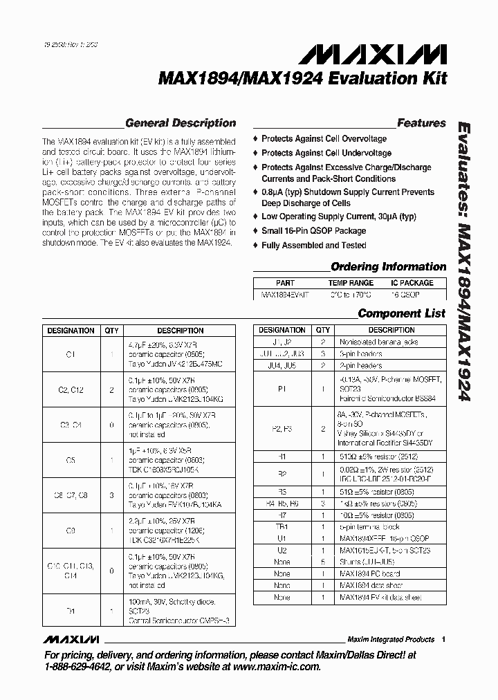 MAX1924EVKIT_283578.PDF Datasheet