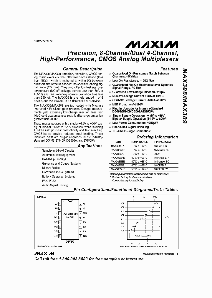 MAX309_46962.PDF Datasheet