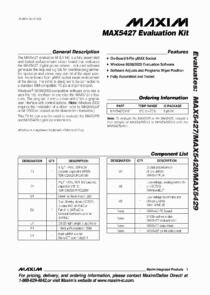 MAX5427EVKIT_197869.PDF Datasheet