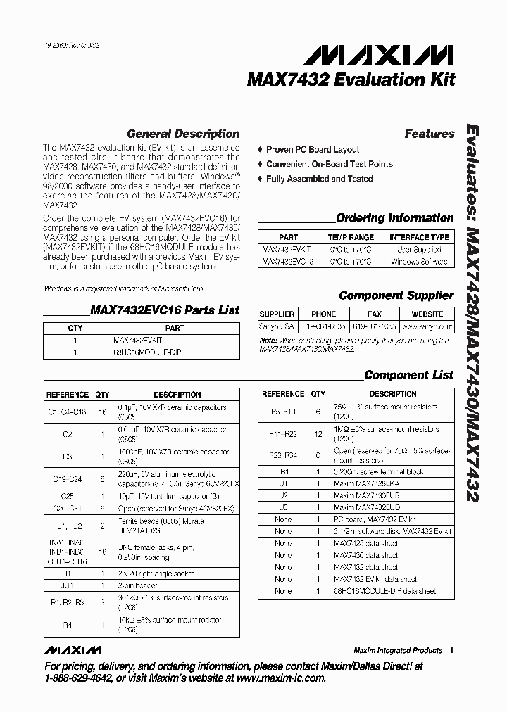 MAX7432EVKIT_307829.PDF Datasheet