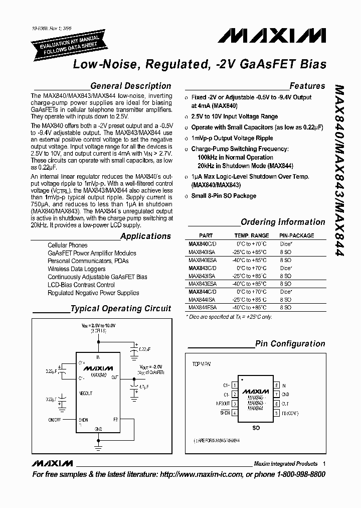 MAX840_48412.PDF Datasheet
