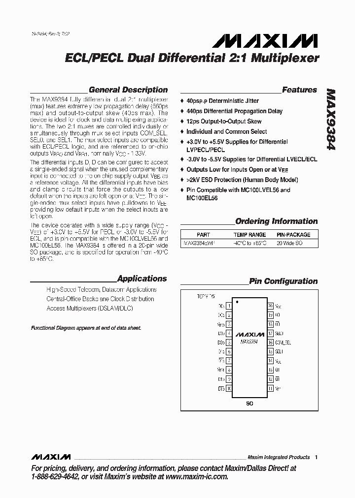 MAX9384_362909.PDF Datasheet