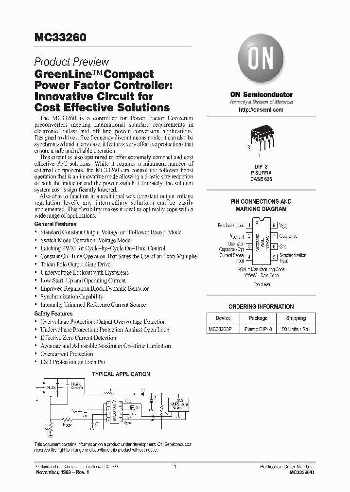 MC33260_112509.PDF Datasheet Download --- IC-ON-LINE