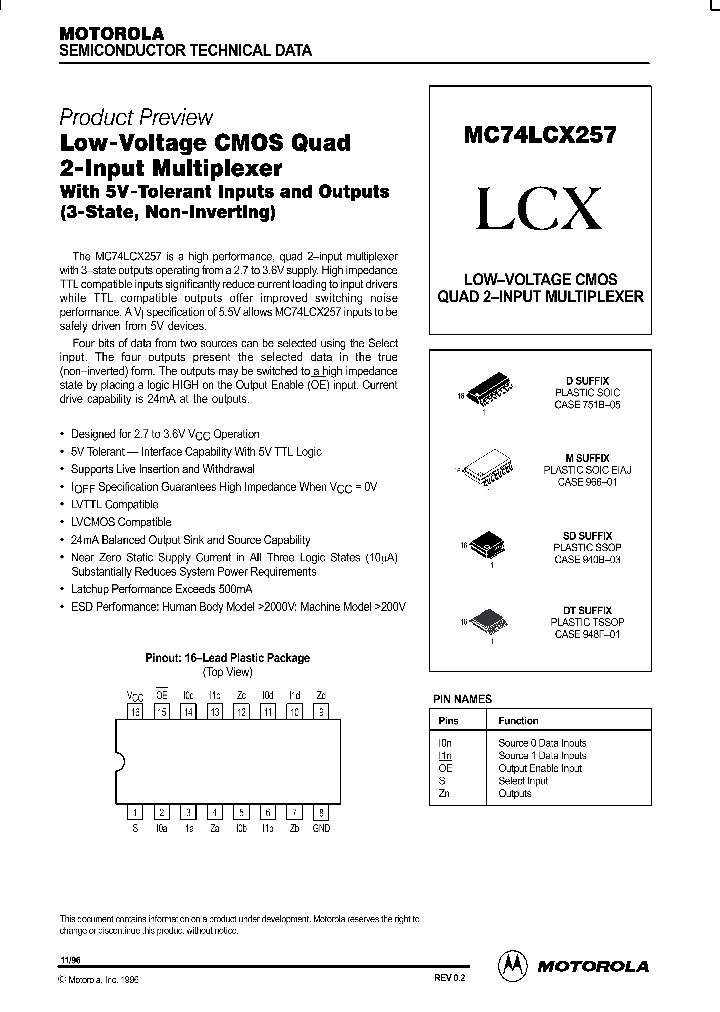 MC74LCX257_197176.PDF Datasheet