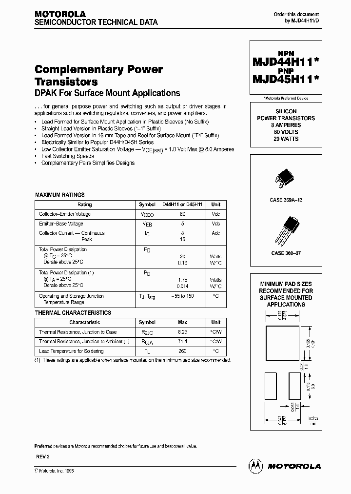 MJD45H11-1_155729.PDF Datasheet Download --- IC-ON-LINE
