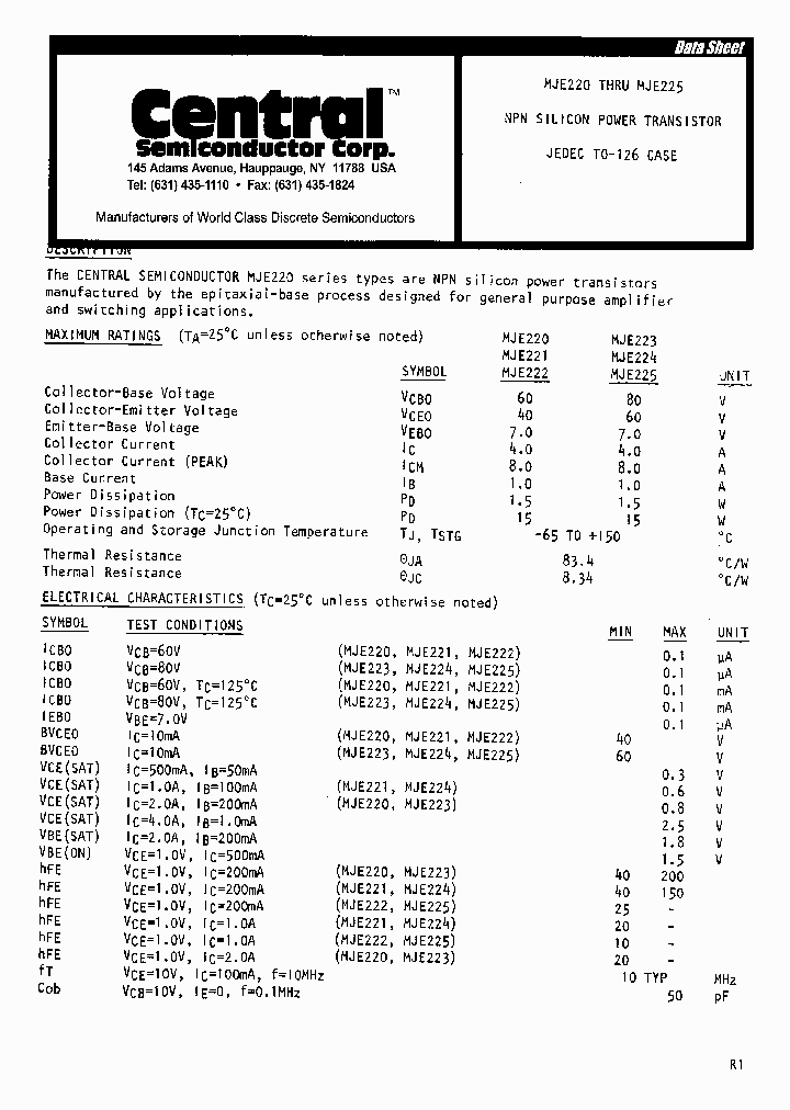 MJE224_324374.PDF Datasheet