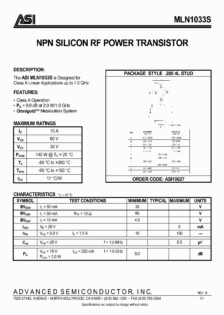 MLN1033S_360542.PDF Datasheet