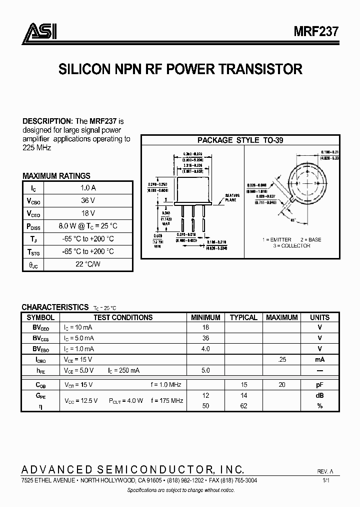 MRF237_318335.PDF Datasheet