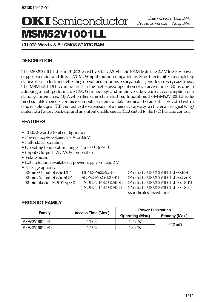 MSM52V1001LL_314052.PDF Datasheet