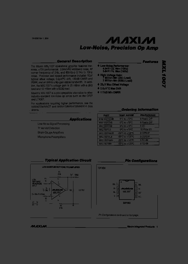 MXL1007_164422.PDF Datasheet